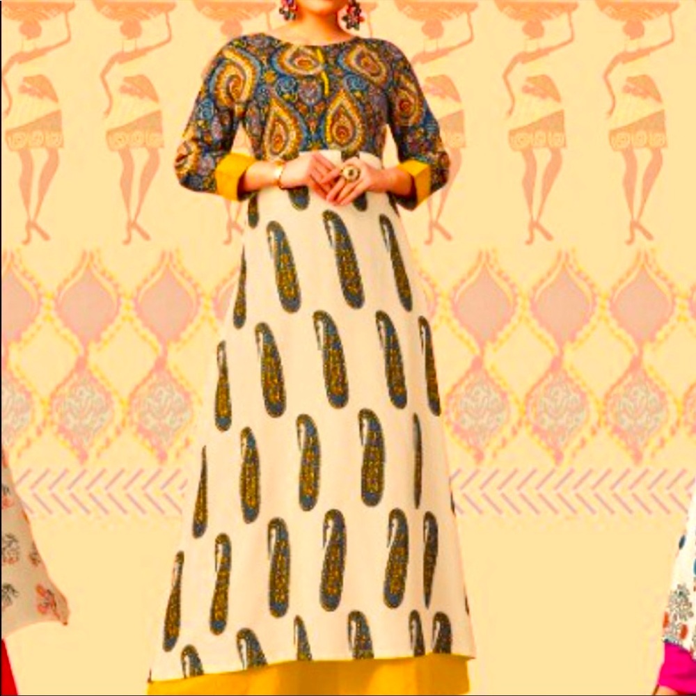 PAISLEY PAKISTANI INDIAN LONG KURTI KURTA SHALWAR